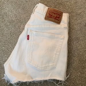White Levi shorts